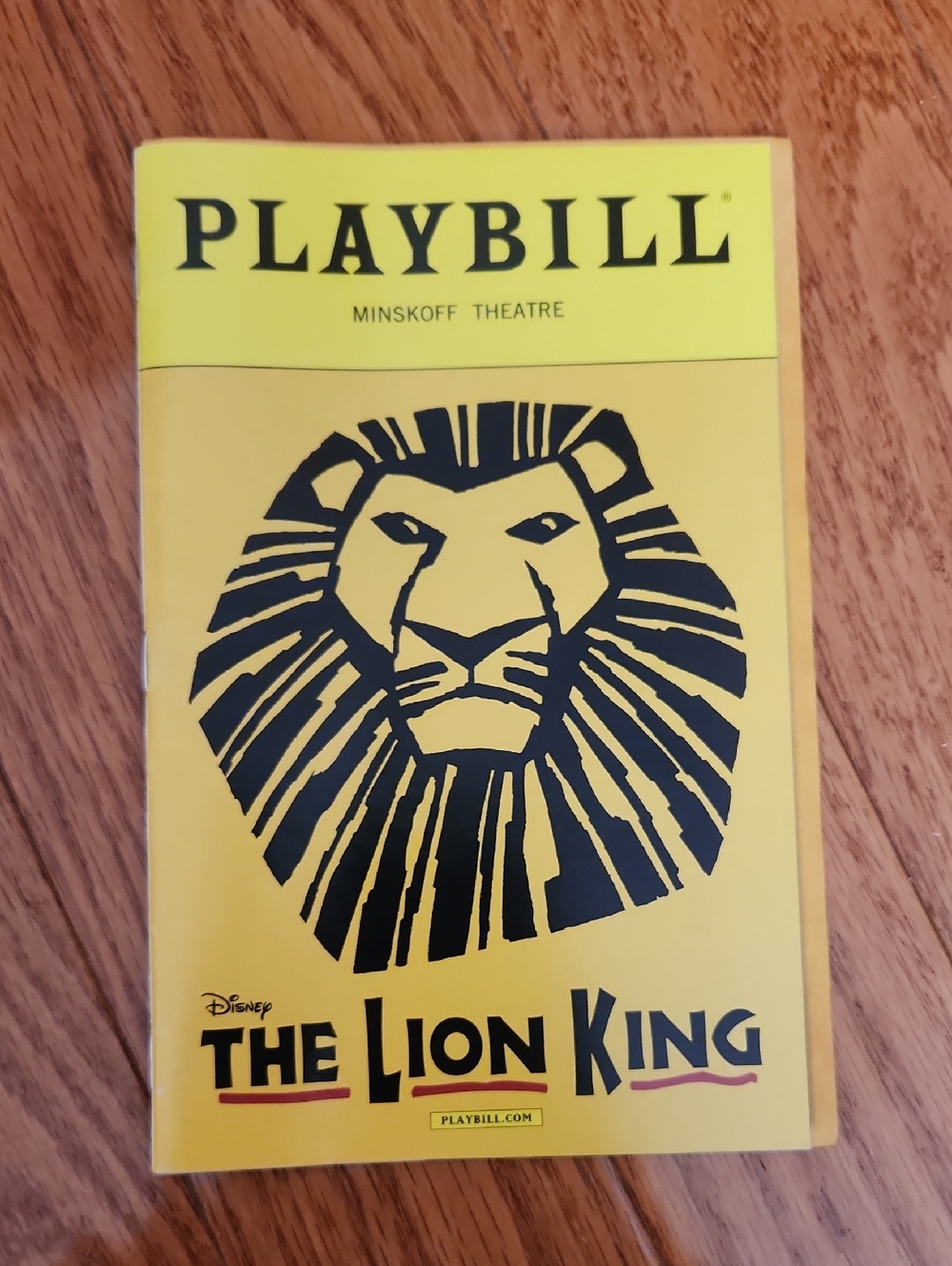 Playbill The Lion King Yellow Playbill Program